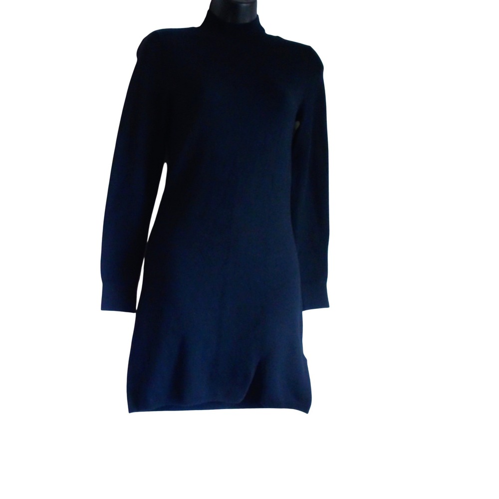 Abercrombie & Fitch Navy Blue Mock Neck Long Sleeve Knit Sweater Dress XS NEW